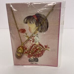 Little Soul Religious Verse Card With Red Shoe Necklace Willow And Company VTG